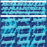 Custom Royal Lakes Blue-White 3D Pattern Design Splatter Torn Sharp Brush Stroke Authentic Baseball Jersey