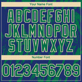 Custom Royal Kelly Green-Cream 3D Pattern Design Splatter Torn Sharp Brush Stroke Authentic Baseball Jersey