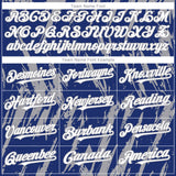 Custom Royal White-Gray 3D Pattern Design Splatter Torn Sharp Brush Stroke Authentic Baseball Jersey
