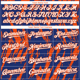 Custom Royal White-Orange 3D Pattern Design Splatter Torn Sharp Brush Stroke Authentic Baseball Jersey