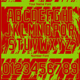Custom Red Neon Green 3D Pattern Design Splatter Torn Sharp Brush Stroke Authentic Baseball Jersey