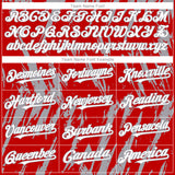 Custom Red White-Gray 3D Pattern Design Splatter Torn Sharp Brush Stroke Authentic Baseball Jersey