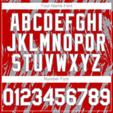 Custom Red White-Gray 3D Pattern Design Splatter Torn Sharp Brush Stroke Authentic Baseball Jersey
