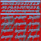 Custom Red Light Blue-Steel Gray 3D Pattern Design Splatter Torn Sharp Brush Stroke Authentic Baseball Jersey
