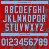 Custom Red Light Blue-Steel Gray 3D Pattern Design Splatter Torn Sharp Brush Stroke Authentic Baseball Jersey