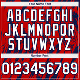 Custom Red White-Navy 3D Pattern Design Splatter Torn Sharp Brush Stroke Authentic Baseball Jersey