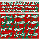 Custom Red White-Kelly Green 3D Pattern Design Splatter Torn Sharp Brush Stroke Authentic Baseball Jersey