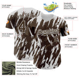 Custom Brown White 3D Pattern Design Splatter Torn Sharp Brush Stroke Authentic Baseball Jersey
