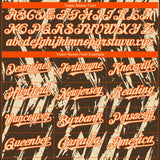 Custom Brown Cream-Orange 3D Pattern Design Splatter Torn Sharp Brush Stroke Authentic Baseball Jersey