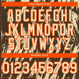 Custom Brown Cream-Orange 3D Pattern Design Splatter Torn Sharp Brush Stroke Authentic Baseball Jersey