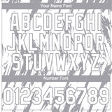 Custom White Gray 3D Pattern Design Splatter Torn Sharp Brush Stroke Authentic Baseball Jersey
