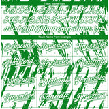 Custom White Grass Green 3D Pattern Design Splatter Torn Sharp Brush Stroke Authentic Baseball Jersey