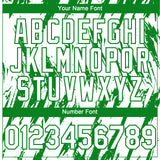 Custom White Grass Green 3D Pattern Design Splatter Torn Sharp Brush Stroke Authentic Baseball Jersey
