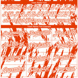 Custom White Orange 3D Pattern Design Splatter Torn Sharp Brush Stroke Authentic Baseball Jersey