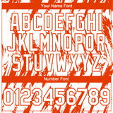 Custom White Orange 3D Pattern Design Splatter Torn Sharp Brush Stroke Authentic Baseball Jersey