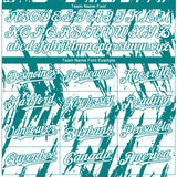 Custom White Teal 3D Pattern Design Splatter Torn Sharp Brush Stroke Authentic Baseball Jersey