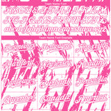 Custom White Pink 3D Pattern Design Splatter Torn Sharp Brush Stroke Authentic Baseball Jersey