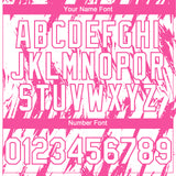 Custom White Pink 3D Pattern Design Splatter Torn Sharp Brush Stroke Authentic Baseball Jersey