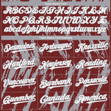 Custom Burgundy White-Gray 3D Pattern Design Splatter Torn Sharp Brush Stroke Authentic Baseball Jersey