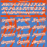 Custom Powder Blue White-Orange 3D Pattern Design Splatter Torn Sharp Brush Stroke Authentic Baseball Jersey