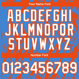 Custom Powder Blue White-Orange 3D Pattern Design Splatter Torn Sharp Brush Stroke Authentic Baseball Jersey