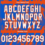 Custom Thunder Blue White-Orange 3D Pattern Design Splatter Torn Sharp Brush Stroke Authentic Baseball Jersey