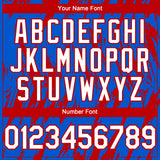 Custom Thunder Blue White-Red 3D Pattern Design Splatter Torn Sharp Brush Stroke Authentic Baseball Jersey