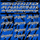 Custom Thunder Blue White-Black 3D Pattern Design Splatter Torn Sharp Brush Stroke Authentic Baseball Jersey