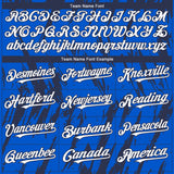 Custom Thunder Blue White-Navy 3D Pattern Design Splatter Torn Sharp Brush Stroke Authentic Baseball Jersey