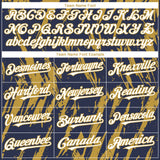 Custom Navy White-Old Gold 3D Pattern Design Splatter Torn Sharp Brush Stroke Authentic Baseball Jersey