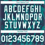 Custom Navy White-Teal 3D Pattern Design Splatter Torn Sharp Brush Stroke Authentic Baseball Jersey