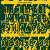 Custom Green Yellow 3D Pattern Design Splatter Torn Sharp Brush Stroke Authentic Baseball Jersey