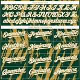 Custom Green White-Old Gold 3D Pattern Design Splatter Torn Sharp Brush Stroke Authentic Baseball Jersey