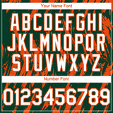 Custom Green White-Orange 3D Pattern Design Splatter Torn Sharp Brush Stroke Authentic Baseball Jersey