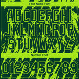 Custom Green Neon Green 3D Pattern Design Splatter Torn Sharp Brush Stroke Authentic Baseball Jersey