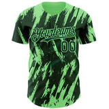 Custom Green Pea Green 3D Pattern Design Splatter Torn Sharp Brush Stroke Authentic Baseball Jersey