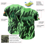 Custom Green Pea Green 3D Pattern Design Splatter Torn Sharp Brush Stroke Authentic Baseball Jersey