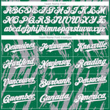 Custom Kelly Green White-Gray 3D Pattern Design Splatter Torn Sharp Brush Stroke Authentic Baseball Jersey