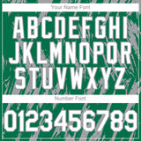 Custom Kelly Green White-Gray 3D Pattern Design Splatter Torn Sharp Brush Stroke Authentic Baseball Jersey