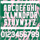 Custom Kelly Green White-Light Pink 3D Pattern Design Splatter Torn Sharp Brush Stroke Authentic Baseball Jersey