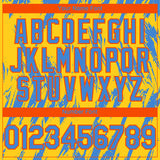 Custom Yellow Powder Blue-Orange 3D Pattern Design Splatter Torn Sharp Brush Stroke Authentic Baseball Jersey