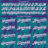 Custom Teal White-Purple 3D Pattern Design Splatter Torn Sharp Brush Stroke Authentic Baseball Jersey