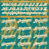 Custom Teal White-Old Gold 3D Pattern Design Splatter Torn Sharp Brush Stroke Authentic Baseball Jersey