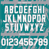 Custom Teal White-Gray 3D Pattern Design Splatter Torn Sharp Brush Stroke Authentic Baseball Jersey