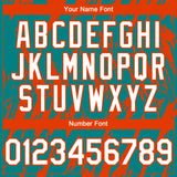 Custom Teal White-Orange 3D Pattern Design Splatter Torn Sharp Brush Stroke Authentic Baseball Jersey