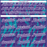 Custom Purple White-Teal 3D Pattern Design Splatter Torn Sharp Brush Stroke Authentic Baseball Jersey