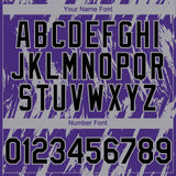 Custom Purple Gray 3D Pattern Design Splatter Torn Sharp Brush Stroke Authentic Baseball Jersey