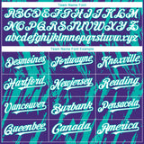 Custom Purple White-Aqua 3D Pattern Design Splatter Torn Sharp Brush Stroke Authentic Baseball Jersey