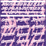 Custom Purple White-Light Pink 3D Pattern Design Splatter Torn Sharp Brush Stroke Authentic Baseball Jersey