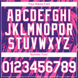 Custom Purple White-Pink 3D Pattern Design Splatter Torn Sharp Brush Stroke Authentic Baseball Jersey